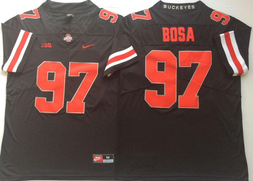 NCAA Men Ohio State Buckeyes Black #97 BOSA->ncaa teams->NCAA Jersey